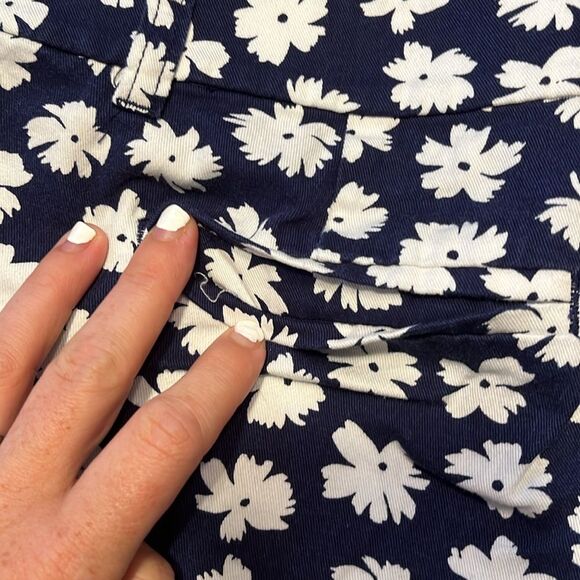 J. Crew Blue and White Bermuda Shorts Floral Design - Picture 6 of 11